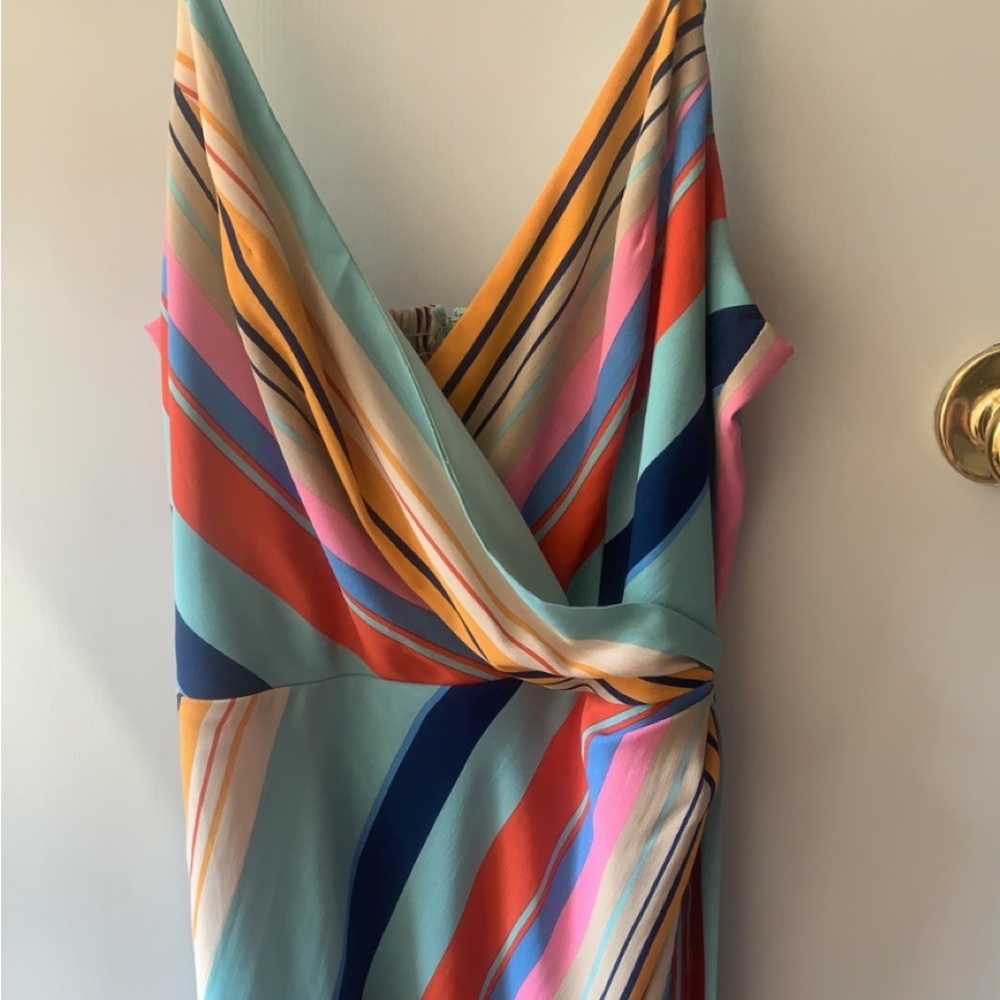 Striped summer wedding dress